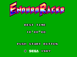 Enduro Racer title screen for Sega Master System